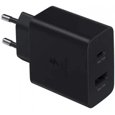 SAMSUNG Cargador EP-TA220NBEGEU 35W con USB-C y USB-A Negro